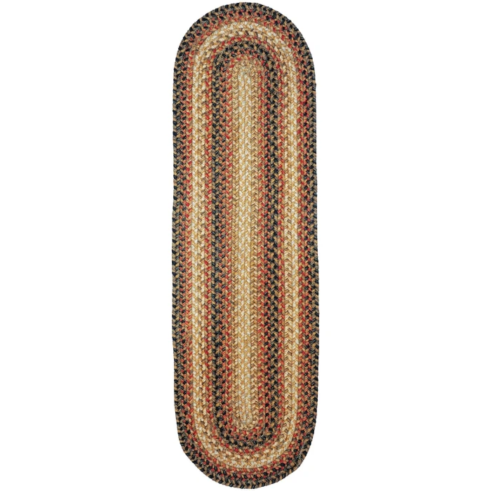 Homespice Decor Jute Braided Accessories Russett Beige 240093PS 8 in. X 28 in. Set of 2 Oval Rug