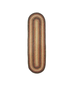 Homespice Decor Jute Braided Accessories Russett Beige 571045 11 in. X 36 in. Oval Rug