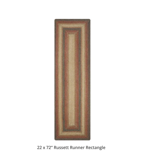 Homespice Decor Jute Braided Russett Beige 519047 22 in. X 72 in. Rect Rug