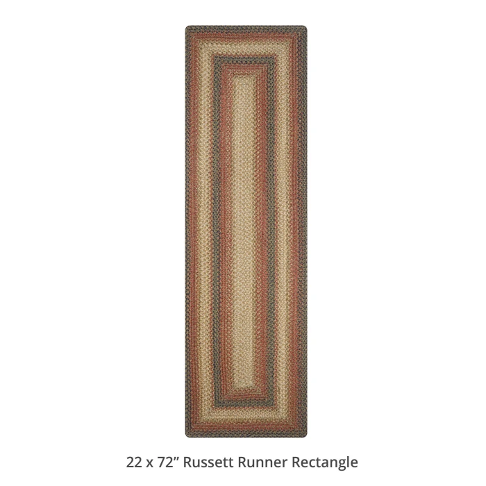 Homespice Decor Jute Braided Russett Beige 519047 22 in. X 72 in. Rect Rug