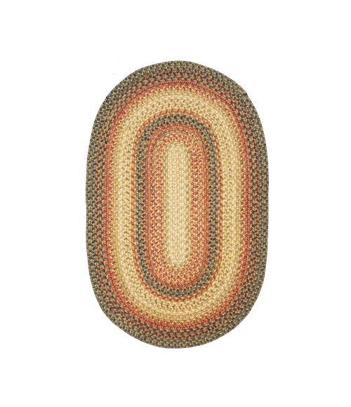 Homespice Decor Jute Braided Russett Beige 501042 20 in. X 30 in. Oval Rug