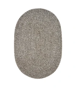 Homespice Decor Ultra Durable Braided Slate Light Grey 300560 27 in. X 45 in. Oval Rug