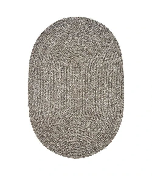 Homespice Decor Ultra Durable Braided Slate Light Grey 300560 27 in. X 45 in. Oval Rug