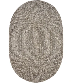 Homespice Decor Ultra Durable Braided Slate Light Grey 306562 8 ft. X 10 ft. Oval Rug