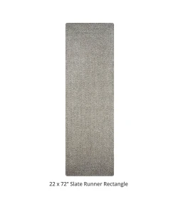 Homespice Decor Ultra Durable Braided Slate Light Grey 329561 22 in. X 72 in. Rect Rug