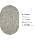 Homespice Decor Ultra Durable Braided Slate Light Grey 306562 8 ft. X 10 ft. Oval Rug