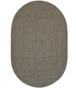 Homespice Decor Ultra Durable Braided Smoke Grey, Brown 300683 27 in. X 45 in. Oval Rug