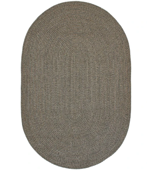 Homespice Decor Ultra Durable Braided Smoke Grey, Brown 321688 20 in. X 30 in. Oval Rug