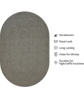 Homespice Decor Ultra Durable Braided Smoke Grey, Brown 321688 20 in. X 30 in. Oval Rug