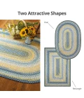 Homespice Decor Cotton Braided Sunflowers Blue 406316 8 ft. X 10 ft. Oval Rug