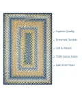 Homespice Decor Cotton Braided Sunflowers Blue 454317 20 in. X 30 in. Rect Rug