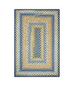 Homespice Decor Cotton Braided Sunflowers Blue 454317 20 in. X 30 in. Rect Rug
