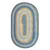 Homespice Decor Cotton Braided Sunflowers Blue 400314 27 in. X 45 in. Oval Rug