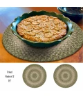 Homespice Decor Jute Braided Accessories Green & Tan Grassland 15in. Set of 2 Round Rug