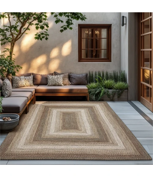 Homespice Decor Ultra Durable Braided Rug Brown Wildwood 10in. x 10in. Rect. Rug