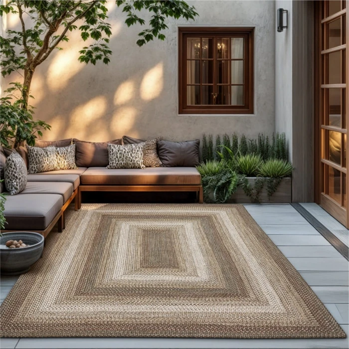 Homespice Decor Ultra Durable Braided Wildwood Brown 322623 20 in. X 30 in. Rect Rug