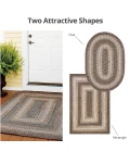 Homespice Decor Ultra Durable Braided Wildwood Brown 306623 8 ft. X 10 ft. Oval Rug