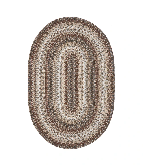 Homespice Decor Ultra Durable Braided Wildwood Brown 306623 8 ft. X 10 ft. Oval Rug