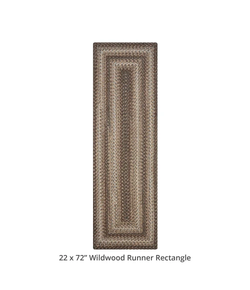 Homespice Decor Ultra Durable Braided Wildwood Brown 329622 22 in. X 72 in. Rect Rug