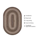 Homespice Decor Ultra Durable Braided Wildwood Brown 306623 8 ft. X 10 ft. Oval Rug