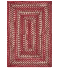 Homespice Decor Jute Braided Rug Red & Beige Apple Pie 2ft. x 3ft. Oval Rug