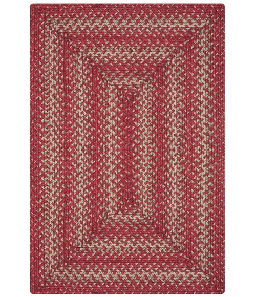 Homespice Decor Jute Braided Rug Red & Beige Apple Pie 10in. x 10in. Rect. Rug