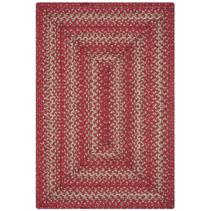 Homespice Decor Jute Braided Rug Red & Beige Apple Pie 2ft. x 3ft. Oval Rug