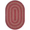 Homespice Decor Jute Braided Apple Pie Red 501677 20 in. X 30 in. Oval Rug