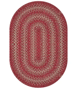 Homespice Decor Jute Braided Apple Pie Red 501677 20 in. X 30 in. Oval Rug