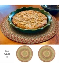Homespice Decor Jute Braided Accessories Azalea Multi 240039PS 15 in. Set of 2 Round Rug