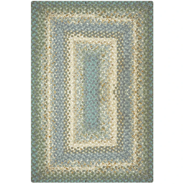 Homespice Decor Cotton Braided Rug Blue Baja Blue 10in. x 10in. Rect. Rug