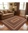 Homespice Decor Cotton Braided Rug Brown Biscotti 10in. x 10in. Rect. Rug