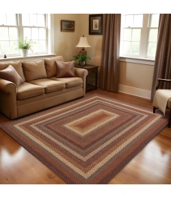 Homespice Decor Cotton Braided Rug Brown Biscotti 10in. x 10in. Rect. Rug