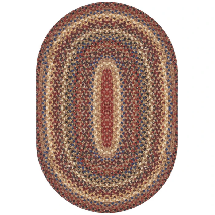 Homespice Decor Cotton Braided Biscotti Brown 403247 4 ft. X 6 ft. Oval Rug