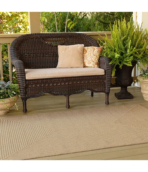 Homespice Decor Ultra Durable Braided Biscuit Tan 300676 27 in. X 45 in. Oval Rug