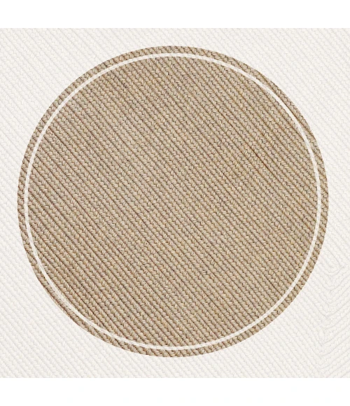 Homespice Decor Ultra Durable Braided Biscuit Tan 300676 27 in. X 45 in. Oval Rug