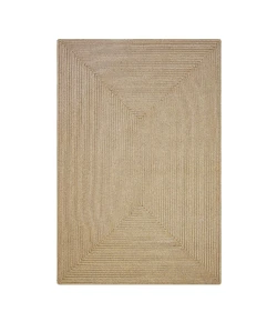 Homespice Decor Ultra Durable Braided Biscuit Tan 300676 27 in. X 45 in. Oval Rug