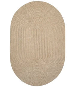 Homespice Decor Ultra Durable Braided Biscuit Tan 304674 5 ft. X 8 ft. Oval Rug