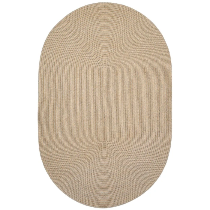 Homespice Decor Ultra Durable Braided Biscuit Tan 305671 6 ft. X 9 ft. Oval Rug