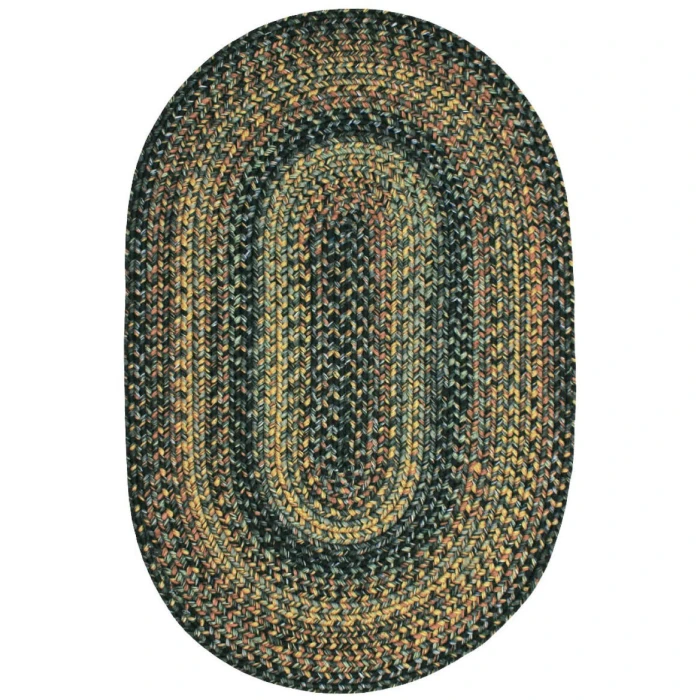 Homespice Decor Ultra Durable Braided Black Forest Black 305022 6 ft. X 9 ft. Oval Rug