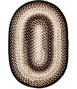Homespice Decor Ultra Durable Braided Black Mist Black 304087 5 ft. X 8 ft. Oval Rug