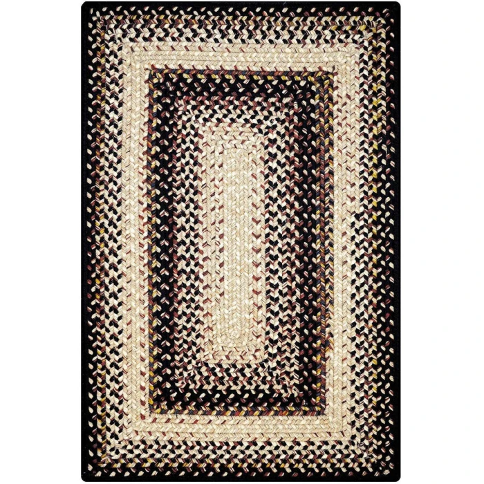 Homespice Decor Ultra Durable Braided Black Mist Black 316080 8 ft. X 10 ft. Rect Rug