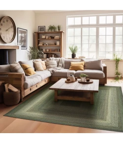 Homespice Decor Ultra Durable Braided Rug Green & Brown Cedar Ridge 10in. x 10in. Rect. Rug