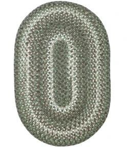 Homespice Decor Ultra Durable Braided Cedar Ridge Green 304872 5 ft. X 8 ft. Oval Rug