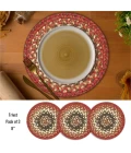 Homespice Decor Jute Braided Accessories Chester Red 240025PS 8 in. Set of 3 Round Rug