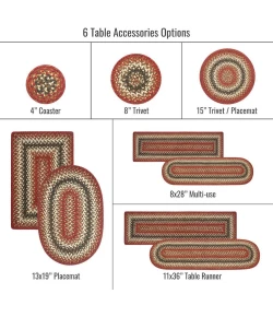 Homespice Decor Jute Braided Accessories Chester Red 240101PS 8 in. X 28 in. Set of 2 Oval Rug