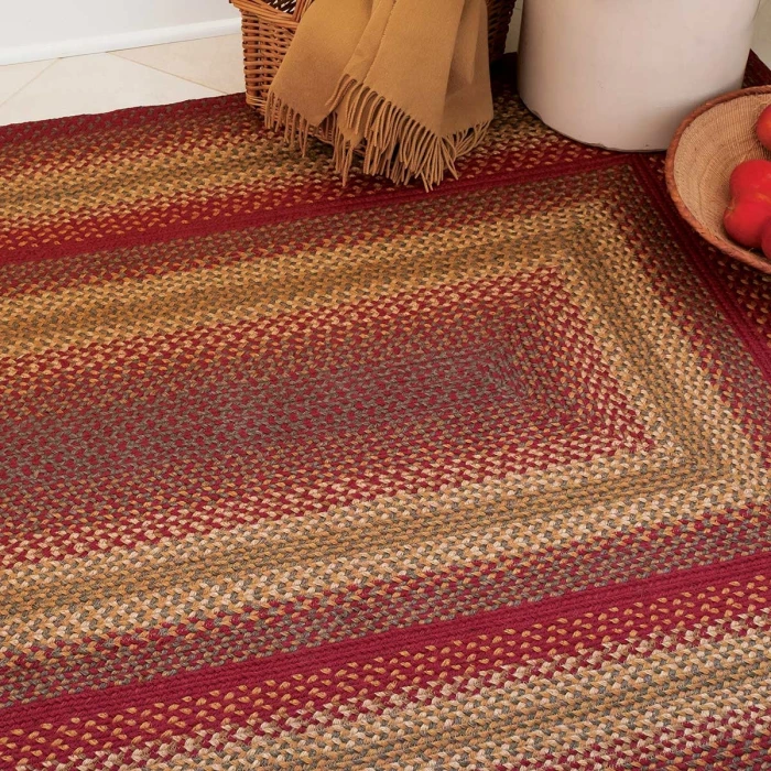 Homespice Decor Jute Braided Cider Barn Red 511126 20 in. X 30 in. Rect Rug