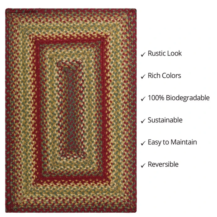 Homespice Decor Jute Braided Cider Barn Red 511126 20 in. X 30 in. Rect Rug