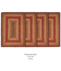 Homespice Decor Jute Braided Accessories Cider Barn Red 240068PS 13 in. X 19 in. Set of 4 Rect Rug