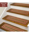Homespice Decor Jute Braided Accessories Cranberry Red & Gold Cider Barn 8in. x 28in. Set of 14 Rect. Rug